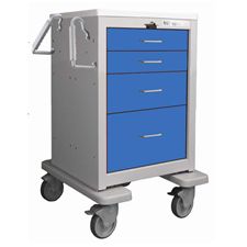 FHC 4-Drawer Breakaway Lever Locking Slim Med Jr Emergency Cart