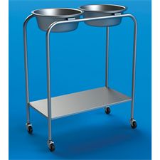 FHC Double Basin Ring Stand w/Lower Shelf
