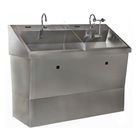 FHCSS64-IR-PD Double Surgical Scrub Sink w/IR and Pedestal Base